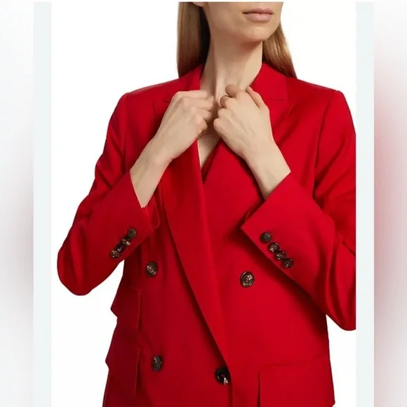ESCADA BY MARGARETHA LEY  Wool & Cashmere Blazer Jacket in Red Size Small or 6 - Picture 2 of 11